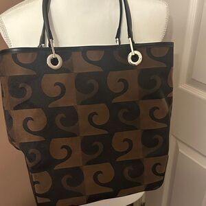 Pierre Cardin Stylish Black and Brown Tote Bag